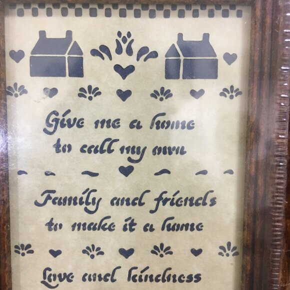 Vintage NOS NEW Small Handmade Scissor Art Framed Give Me a Home - Picture 2 of 4